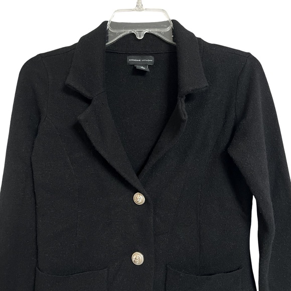 Adrianne Vittadini Black Jacket Viscose Blend Gold‎ Buttons Black - Picture 4 of 13